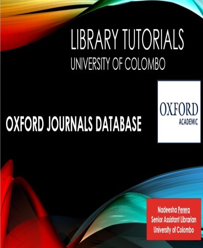 How to use Oxford Journals Database