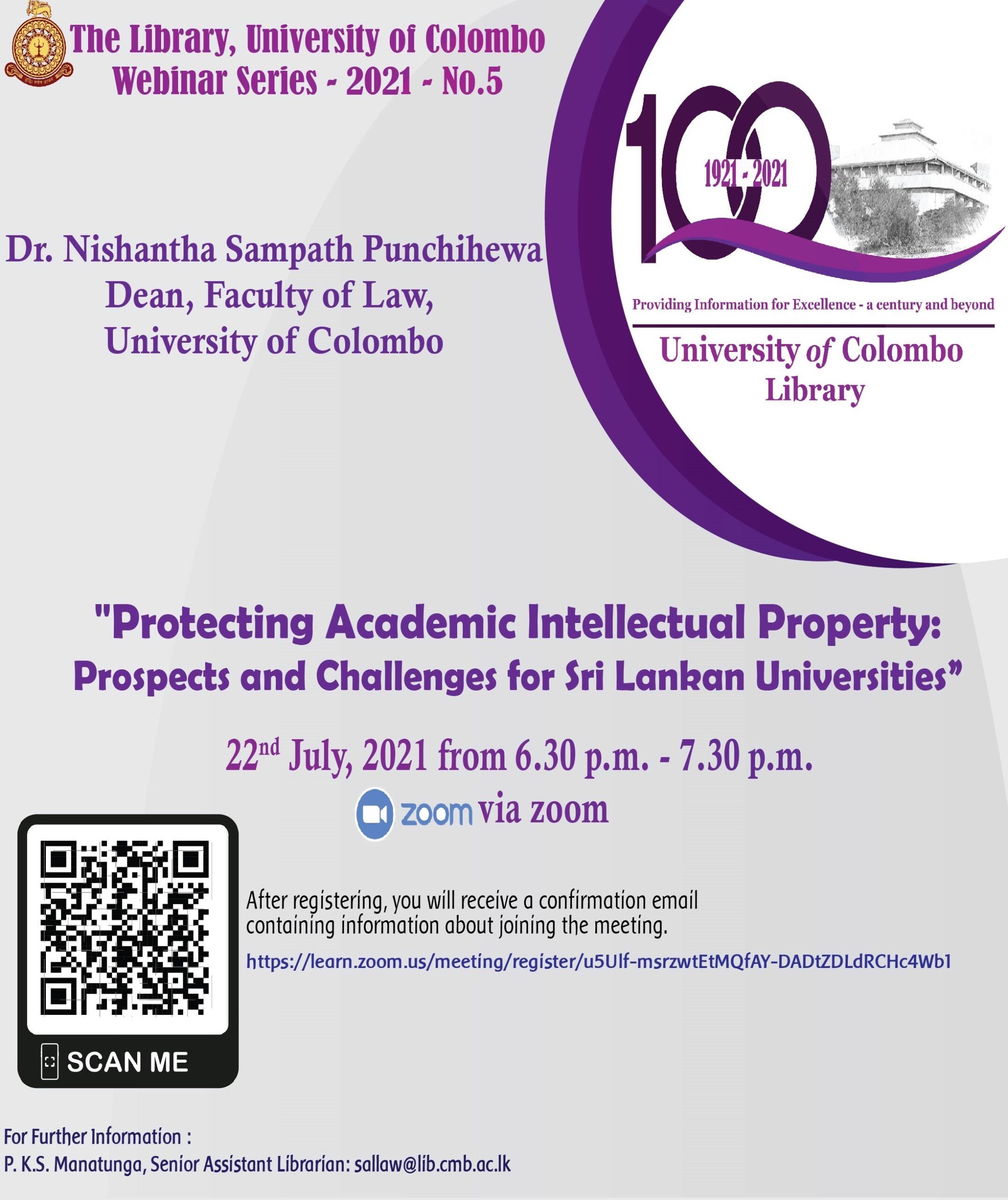 Main Library, University of Colombo Webinar Series – 2021 – No.5 Main Library, University of Colombo Webinar Series – 2021 – No.5
