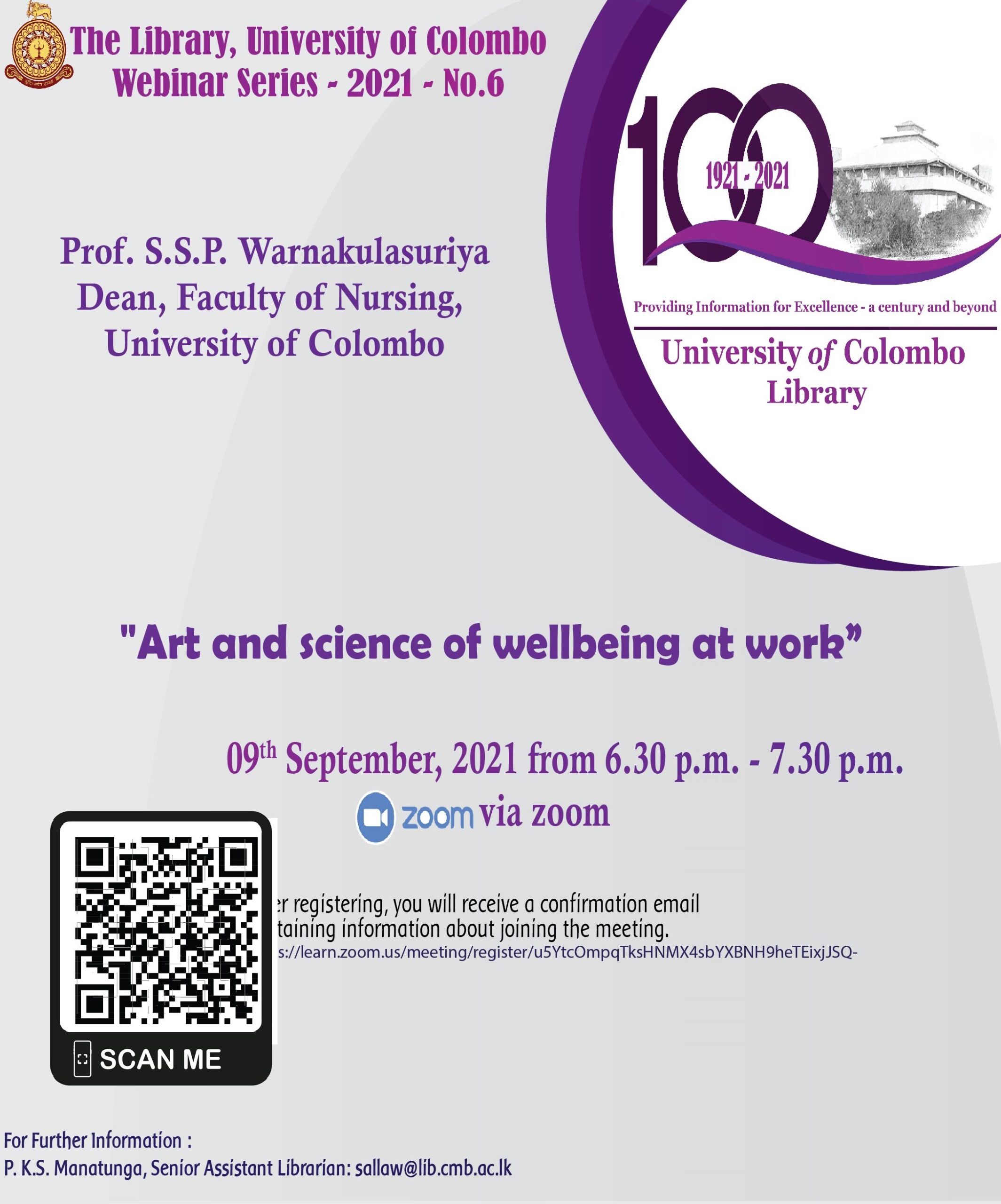 Main Library, University of Colombo Webinar Series – 2021 – No.06 Main Library, University of Colombo Webinar Series – 2021 – No.06