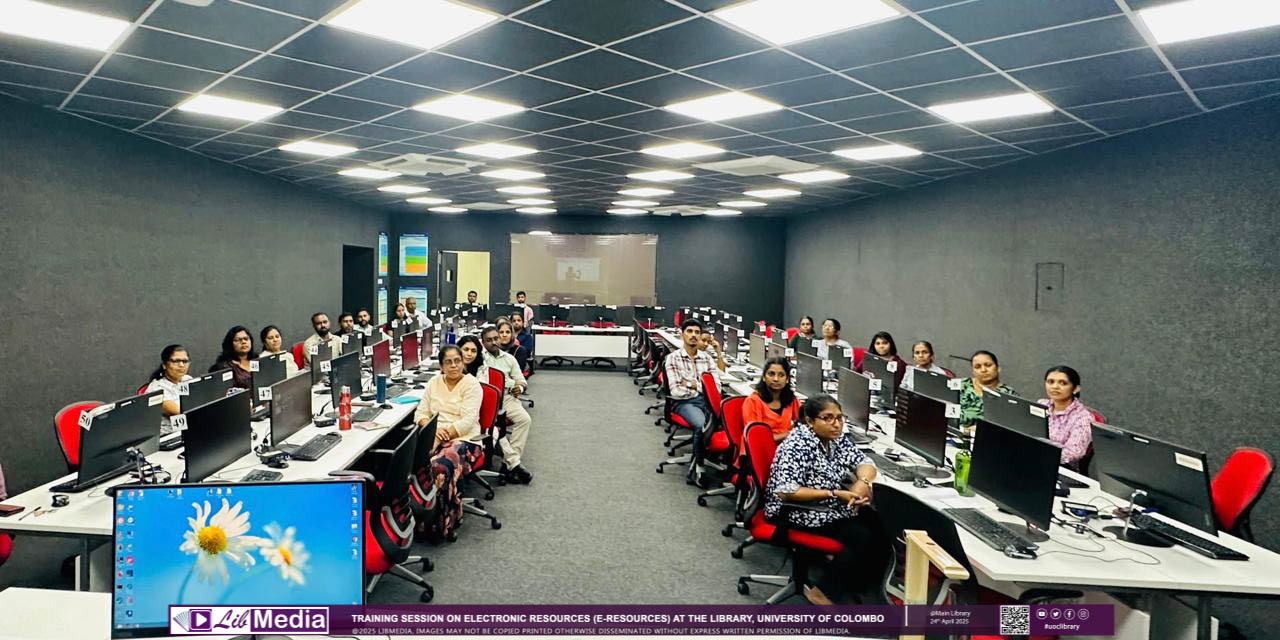 Training Session on Electronic Resources Available at the University of Colombo Library Training Session on Electronic Resources Available at the University of Colombo Library