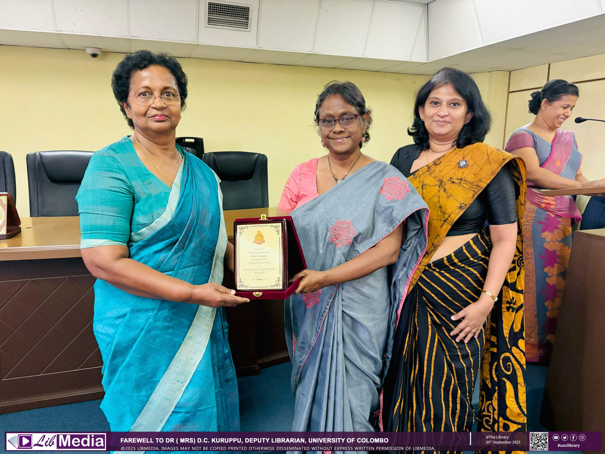Farewell to Dr ( Mrs)  D.C. Kuruppu, Deputy Librarian, University of Colombo